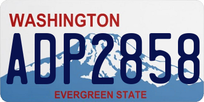 WA license plate ADP2858