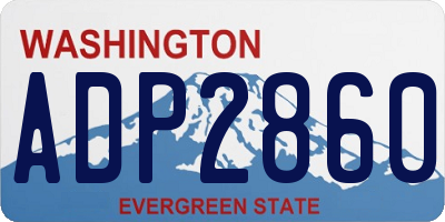 WA license plate ADP2860
