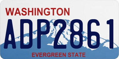 WA license plate ADP2861