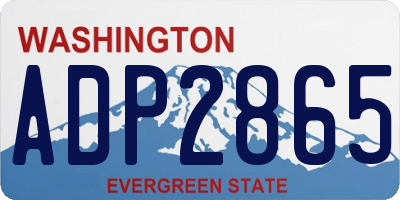 WA license plate ADP2865