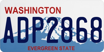 WA license plate ADP2868