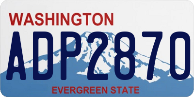 WA license plate ADP2870