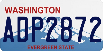 WA license plate ADP2872