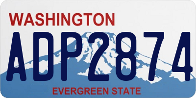WA license plate ADP2874