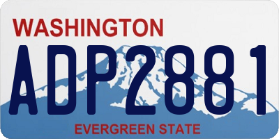 WA license plate ADP2881