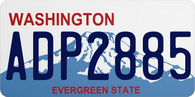 WA license plate ADP2885