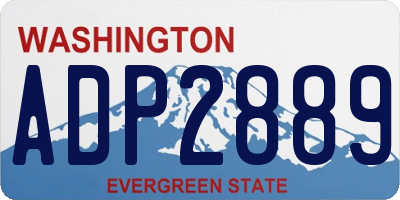WA license plate ADP2889