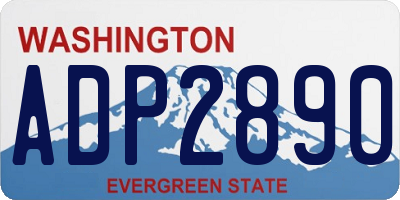 WA license plate ADP2890
