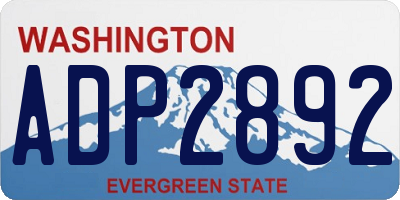 WA license plate ADP2892