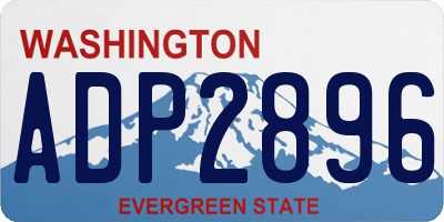WA license plate ADP2896