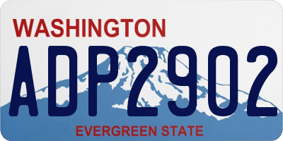 WA license plate ADP2902