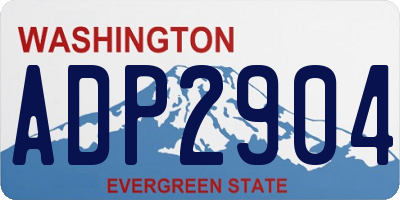 WA license plate ADP2904