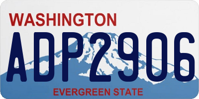 WA license plate ADP2906