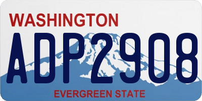 WA license plate ADP2908