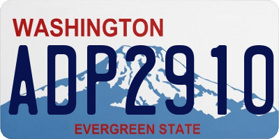 WA license plate ADP2910
