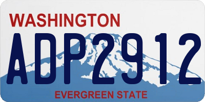 WA license plate ADP2912