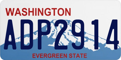 WA license plate ADP2914
