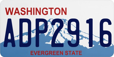 WA license plate ADP2916