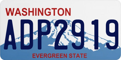 WA license plate ADP2919