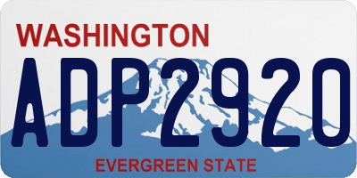 WA license plate ADP2920