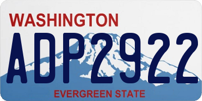WA license plate ADP2922