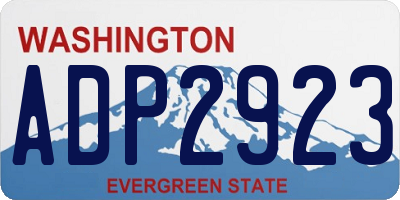 WA license plate ADP2923