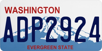 WA license plate ADP2924