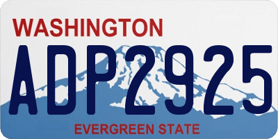 WA license plate ADP2925