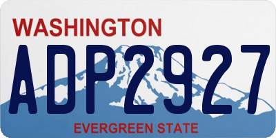 WA license plate ADP2927