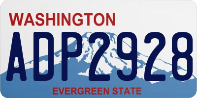 WA license plate ADP2928