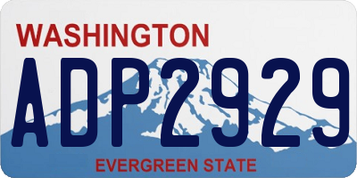 WA license plate ADP2929