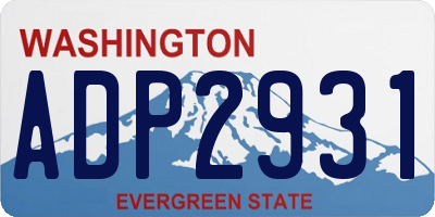 WA license plate ADP2931