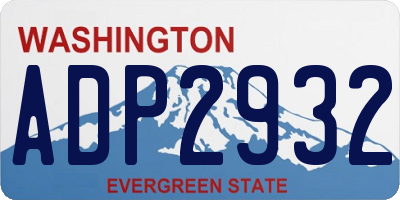 WA license plate ADP2932