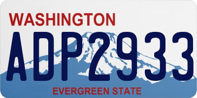 WA license plate ADP2933
