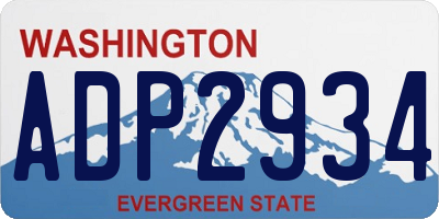 WA license plate ADP2934