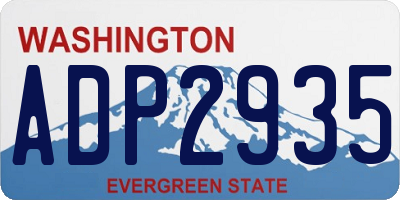WA license plate ADP2935
