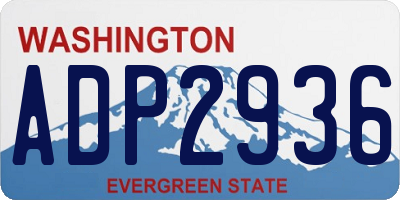 WA license plate ADP2936