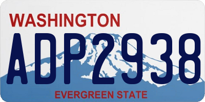 WA license plate ADP2938