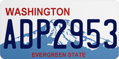 WA license plate ADP2953
