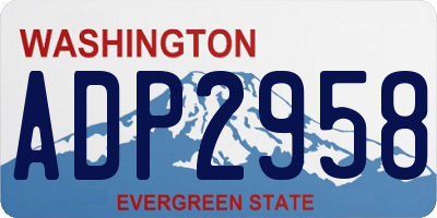 WA license plate ADP2958