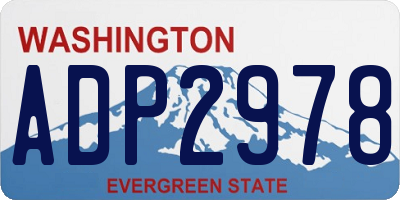 WA license plate ADP2978