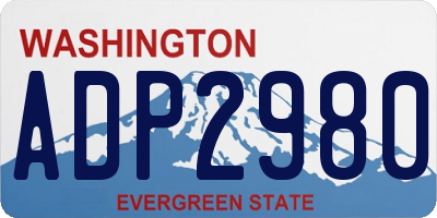 WA license plate ADP2980