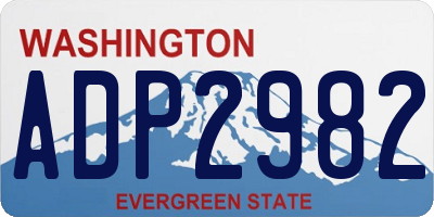 WA license plate ADP2982