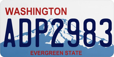 WA license plate ADP2983