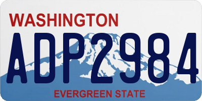 WA license plate ADP2984