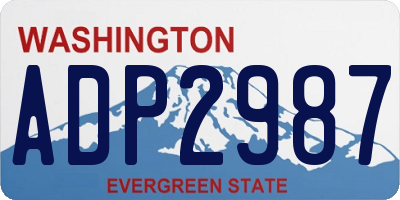WA license plate ADP2987