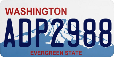 WA license plate ADP2988