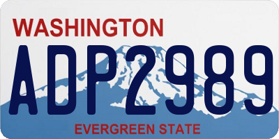 WA license plate ADP2989
