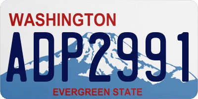 WA license plate ADP2991