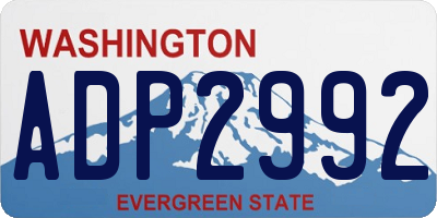 WA license plate ADP2992